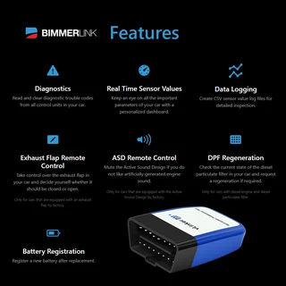 VGate VLinker BM&#43; OBD2 Bluetooth 4.0 for Android/iOS Recommended by BimmerCode/ BimmerLink R999