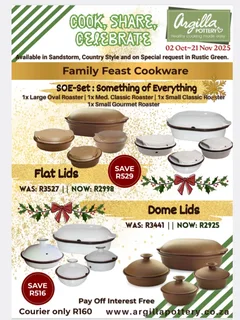 Special Price on Argilla Pottery Roaster Set Plus FREE Mugs