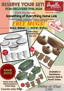 Special Price on Argilla Pottery Roaster Set Plus FREE Mugs