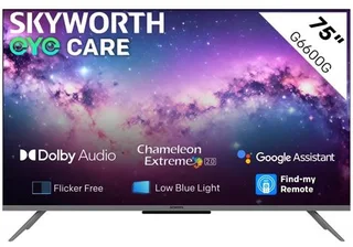 Skyworth 75 Ultra HD 4K Smart Google LED TV - 36 Month Warranty -NEW Model