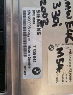 BMW E46 330i M54 2000-2005 Siemens ECU part #DME MS43 7 509 942