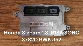 Honda Stream 1.8i R18A SOHC V-TEC 2000-2012 KEIHIN ECU part# 37820 RWK J52