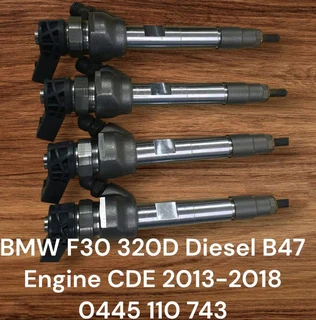 BMW F30 320D Diesel B47 Engine CDE 2013-2018 Bosch Injectors Set Part# 0445 110 743