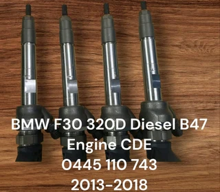 BMW F30 320D Diesel B47 Engine CDE 2013-2018 Bosch Injectors Set Part# 0445 110 743