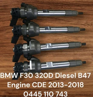 BMW F30 320D Diesel B47 Engine CDE 2013-2018 Bosch Injectors Set Part# 0445 110 743