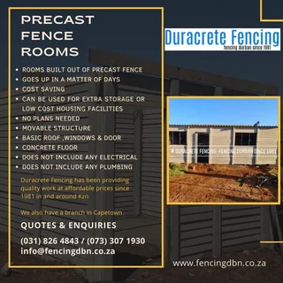 Precast fencing|Retainer walls|Gates|Automation|Razor wire|Razor spikes|Concrete floors|Paving