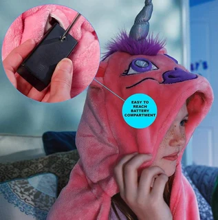 Ultra Soft Wearable Blanket with LED Light-Up Eyes for Kids