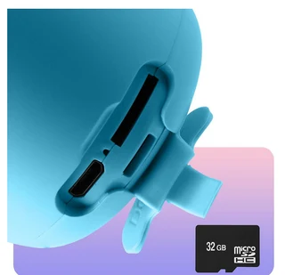 Bluetooth 5.0 Speaker 5W Radio FM Microphone And Wrist Strap -Blue