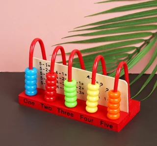 5 Gear Eco Friendly Wood Material Learning Abacus Count Frame For Kids