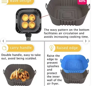 Nonstick Re-Usable Silicone Air fryer Trays