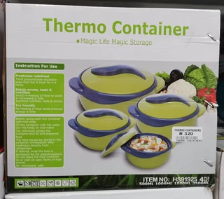 Food Warmer's Thermo Containers 5pc Set Green