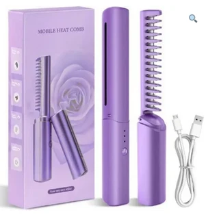 Purple Travel Comb Hair Straightener
