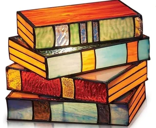 Handmade Book Stack Glass Lamp