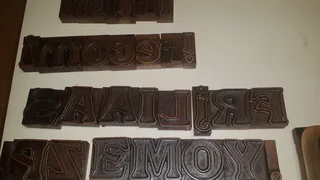 Large collection of large wooden alphabet letter stamps great for crafting.great for kids or crafter