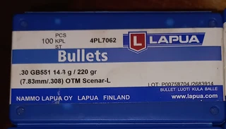 For Sale - LAPUA .30cal 220gr HPBT match projectiles for reloading