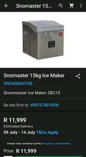Snomaster 15kg Ice Maker!! Super Fast Ice Making!! Bargain!!