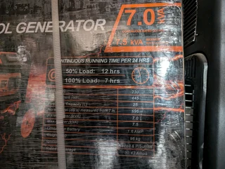 Grip petrol generator 7.5kVA electric start, new