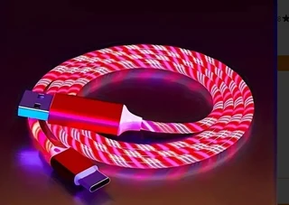 1pc Light Up Charging Cable LED Flowing Charing Cable For Type-C Interface.