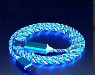 1pc Light Up Charging Cable LED Flowing Charing Cable For Type-C Interface.
