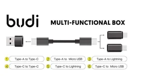BUDI Multi Function Smart Adapter Data Wire SIM KIT TF Card Reader Storage Case Memory Expander