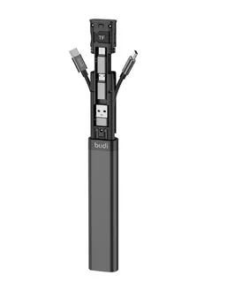 BUDI Multi Function Smart Adapter Data Wire SIM KIT TF Card Reader Storage Case Memory Expander