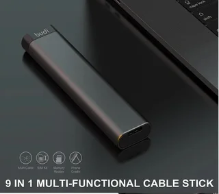 BUDI Multi Function Smart Adapter Data Wire SIM KIT TF Card Reader Storage Case Memory Expander