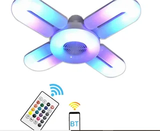 48W E27 Smart LED Bluetooth Music Folding Light Remote APP Control Music Light with built in speaker