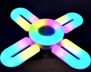 48W E27 Smart LED Bluetooth Music Folding Light Remote APP Control Music Light with built in speaker