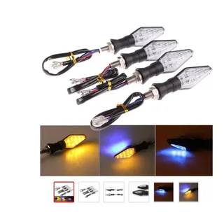 4x Motorcycle LED Turn Signal Indicator  Amber Lights (Foldable)
