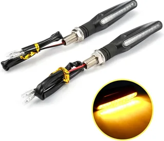 4x Motorcycle LED Turn Signal Indicator  Amber Lights (Foldable)