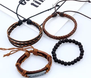 Cowhide Leather Hand Woven Bracelet