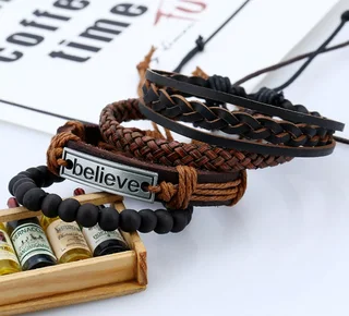 Cowhide Leather Hand Woven Bracelet