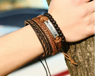 Cowhide Leather Hand Woven Bracelet