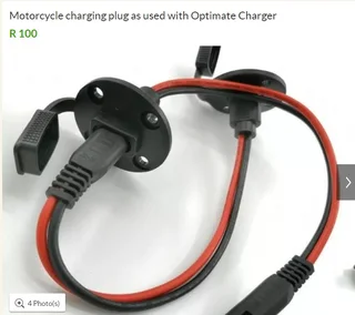 Motorcycle charging plug as used with Optimate Charger