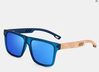 Mens Retro Vintage  Sunglasses with Bamboo arms