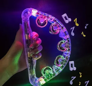 Tambourines with flashing lights, works with batteries