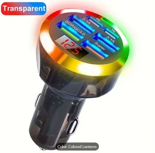 Car USB Fast Charging adapter with 4 x USB Ports and 2 x Type C Ports.