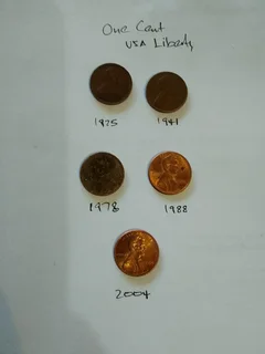 USA Liberty Lincoln One Cent QE II Two Pence 2 New Pence 2 (1971/89) SA and Other Coins