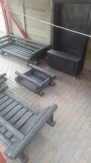 Couch 4 Piece Plus Sleeperwood Display Cabinet and Add Gazebo Blue Hole 3m x 3m