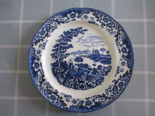 4 unusual Glass and Porcelain plates