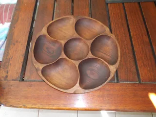 7  Compartment Vintage Tamboti wood Utility Dish