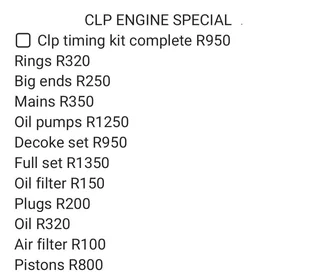 Engine Overaul from R3500 500 labour