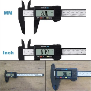 Digital Caliper 150mm Vernier Carbon Fiber composite with Large LCD Screen NEW