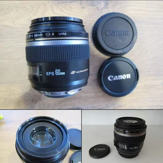 Canon EF-S 60mm f/2.8 USM Macro Lens focus dist 100mm Like New