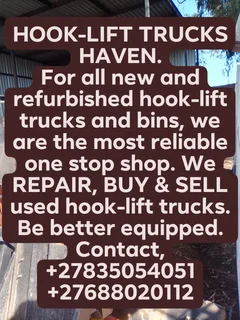 NEW or USED hook-lift trucks and bins, are you looking  for one now?