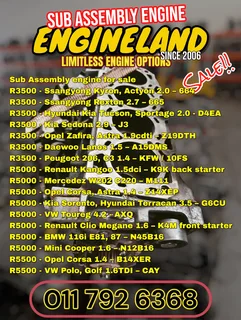 Sub assembly engine for sale