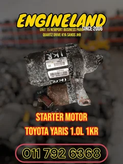 Toyota Yaris 1.0l 1kr engine starter