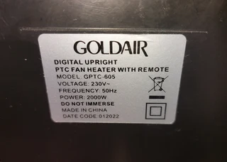 Goldair Digital PTC Fan Heater with Remote