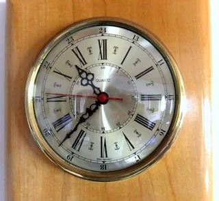 Barometer and Clock in Solid Brass on Wood board Ø 175mm H16mm Overall L 49 x W 24.5 x H 5.2cm kg 3.