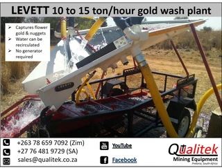 10-15 TPH Alluvial gold wash plants for Africa conditions (In stock - South Africa)